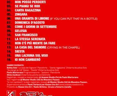 verso Copertina CD Bobby Solo Le più belle canzoni