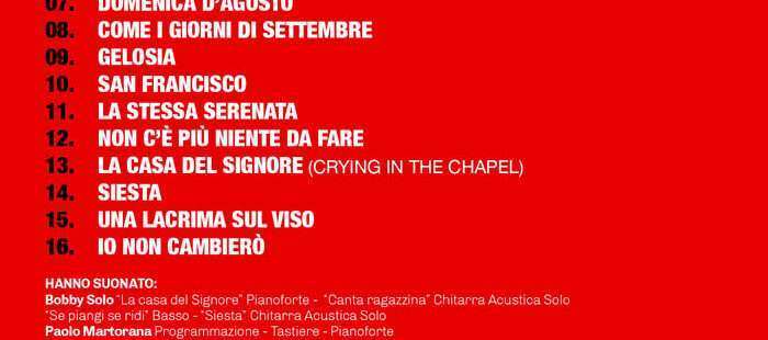verso Copertina CD Bobby Solo Le più belle canzoni