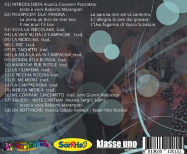 verso Copertina CDCantando su l'ara del Gruppo Folkloristico Bontemponi