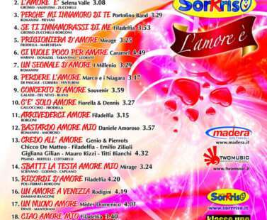 verso Copertina CD l'Amore è di Radio Sorrriso