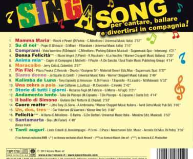verso Copertina CD Sing a Song