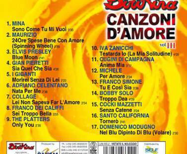 verso Copertina CD Canzoni d'Amore volume 3 di Radio Birikina
