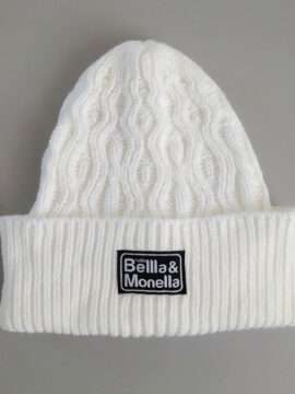 Berretto bianco con pattern Radio Bellla & Monella