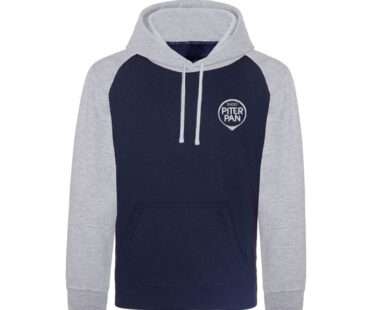 Felpa con cappuccio Blu Navy e Grigio Melange di Radio Piterpan