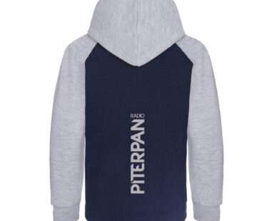 Felpa con cappuccio Blu Navy e Grigio Melange di Radio Piterpan