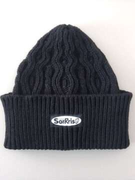 Berretto nero con pattern Radio Sorrriso