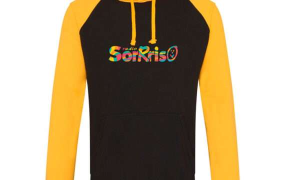 Felpa con cappuccio Nero e Giallo