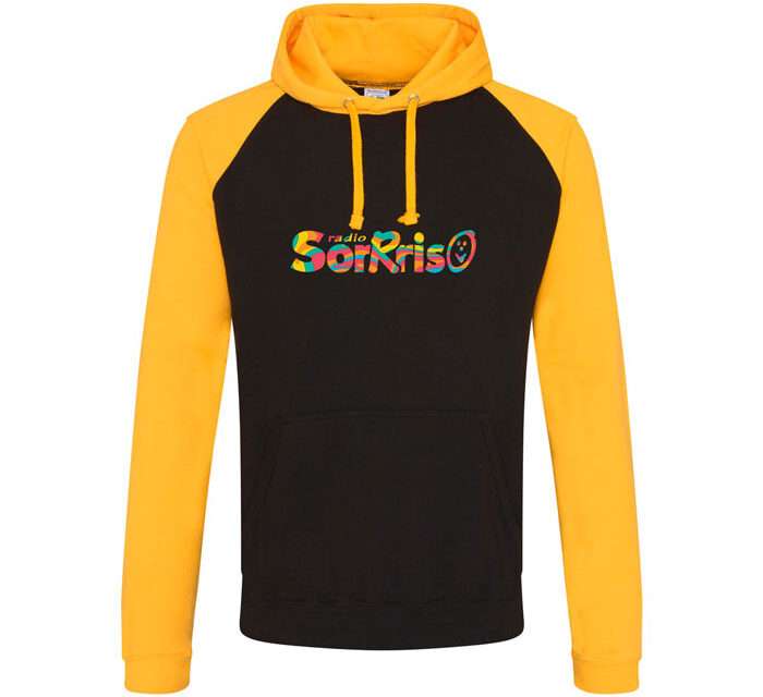 Felpa con cappuccio Nero e Giallo