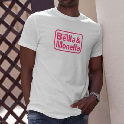Radio Bellla & Monella - T-shirt bianca con logo fucsia