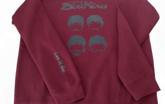 Felpa Bordeaux con sagoma Beatles e logo Radio Birikina