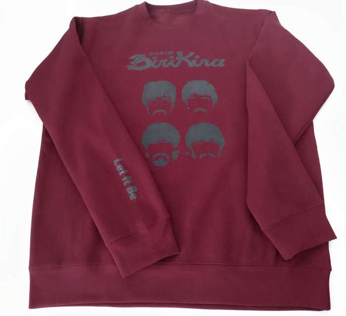 Felpa Bordeaux con sagoma Beatles e logo Radio Birikina