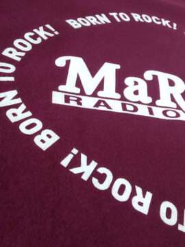 dettaglio Felpa Bordeaux con logo Radio Marilù
