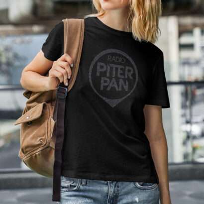 Radio Piterpan Logo Glitter - T-shirt Nera