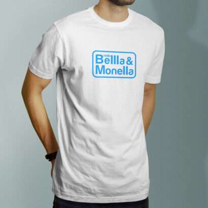 Radio Bellla & Monella - T-shirt bianca con logo azzurro