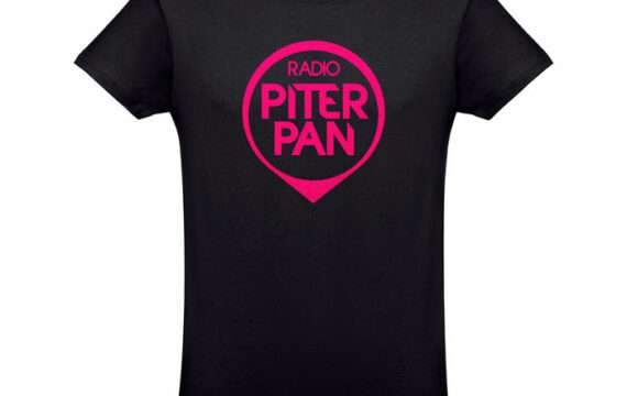 Radio Piterpan - T-shirt nera con logo fucsia