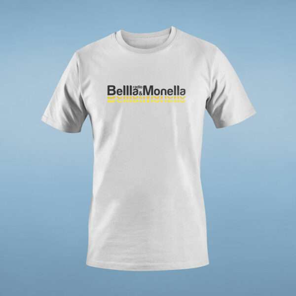 Radio Bellla & Monella - T-shirt bianca con logo nero wave