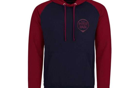 Felpa con cappuccio bicolore Blu e Bordeaux di Radio Piterpan