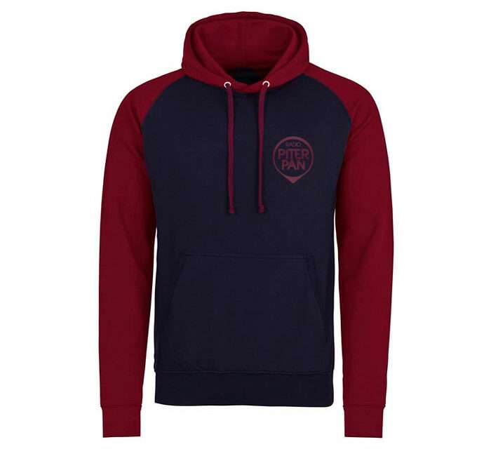 Felpa con cappuccio bicolore Blu e Bordeaux di Radio Piterpan