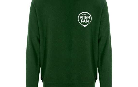 Felpa verde con logo bianco di Radio Piterpan
