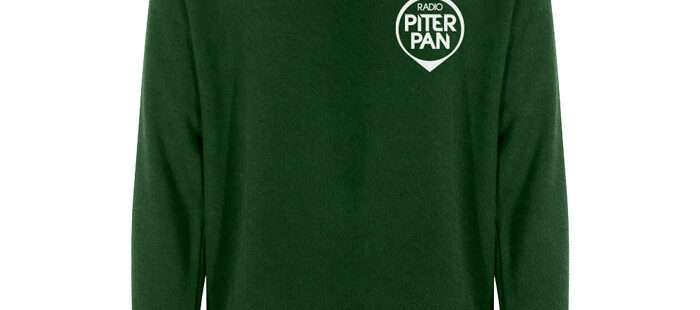 Felpa verde con logo bianco di Radio Piterpan
