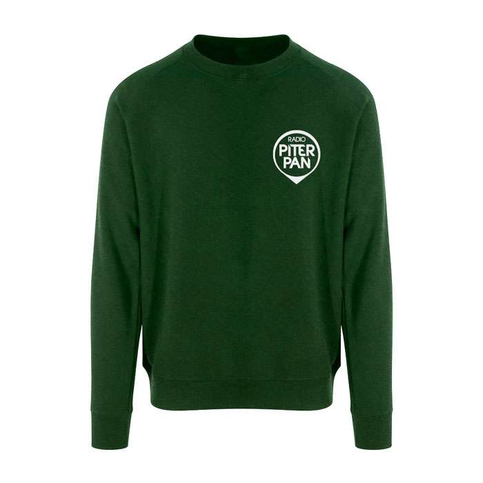Felpa verde con logo bianco di Radio Piterpan