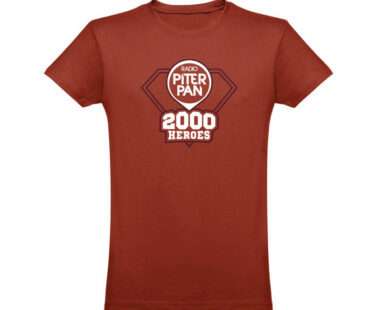 T-shirt terracotta unisex con grafica 2000 Heroes di Radio Piterpan