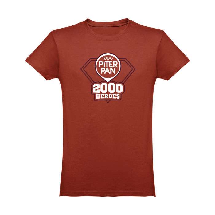 T-shirt terracotta unisex con grafica 2000 Heroes di Radio Piterpan