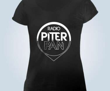 T-shirt Nera Logo Bianco - Radio Piterpan