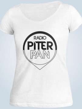 T-shirt Bianca Logo Nero - Radio Piterpan