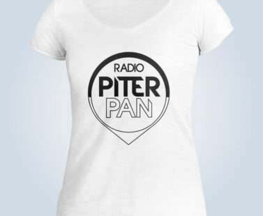 T-shirt Bianca Logo Nero - Radio Piterpan