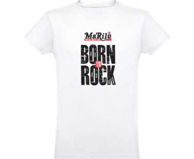 T-shirt bianca unisex Born to Rock di Radio Marilù