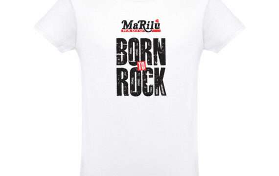 T-shirt bianca unisex Born to Rock di Radio Marilù