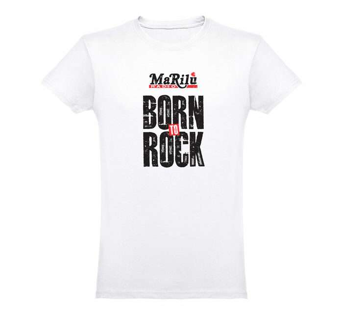 T-shirt bianca unisex Born to Rock di Radio Marilù