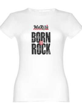 T-shirt bianca donna Born to Rock di Radio Marilù