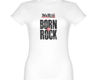 T-shirt bianca donna Born to Rock di Radio Marilù
