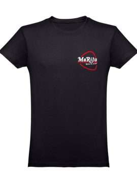 T-shirt nera unisex con logo di Radio Marilù e slogan Born to Rock