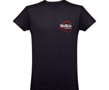 T-shirt nera unisex con logo di Radio Marilù e slogan Born to Rock